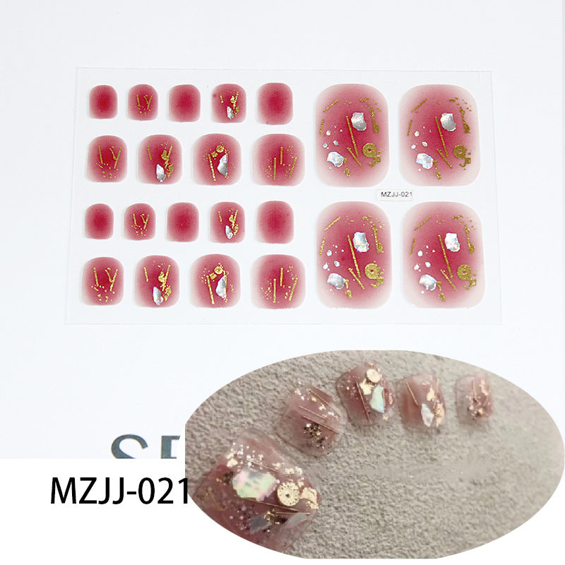 Full Hot Rhinestone Ornament Feet Color Nail Stickers