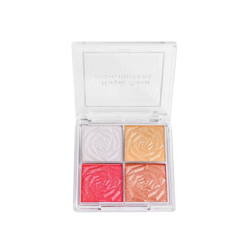 Rose Highlighting Powder Transparent Case Colors Highlight Small Shimmer Eyeshadow