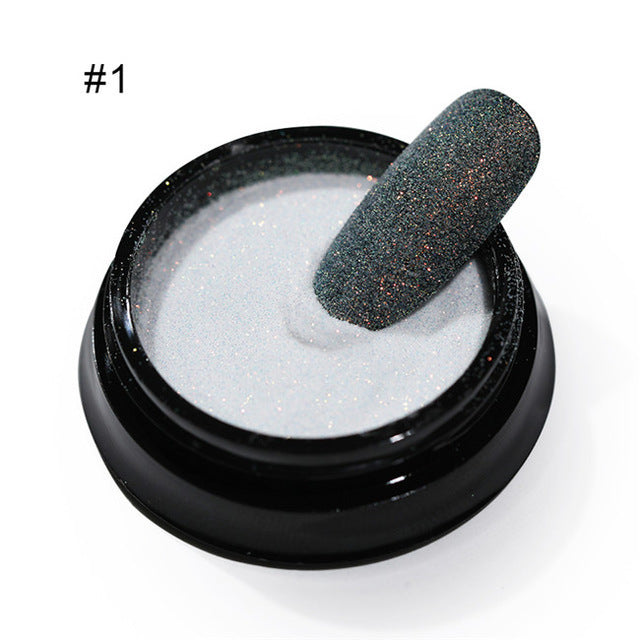 Shimmering Powder Starlight Woolen White On Black Nail Care Nail Art