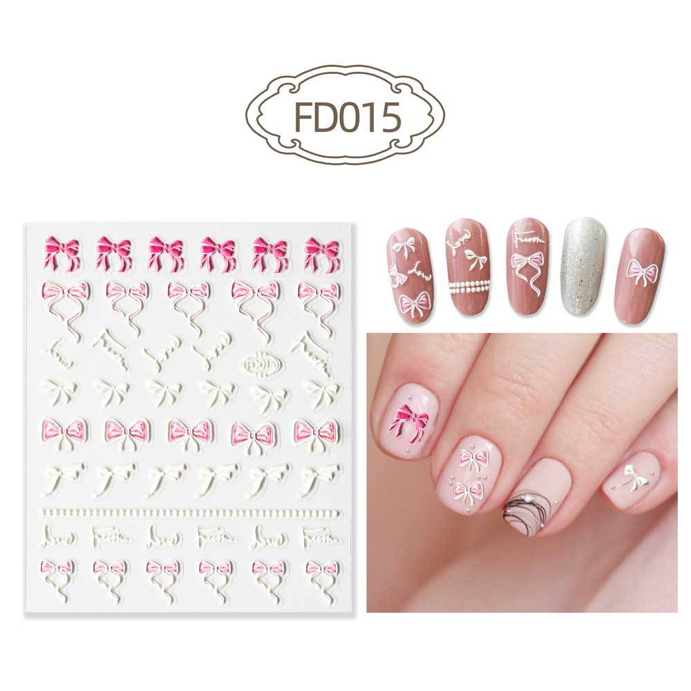 Three-dimensional Relief Cute Cartoon White Cloud Nail Stickers