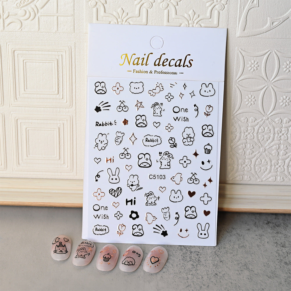 Cute Cat Adhesive Self-adhesive Fairy Fingernail Nail Stickers