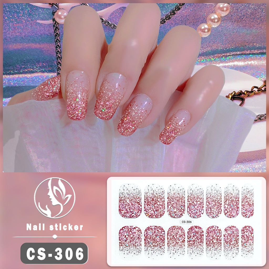 Four-color Powder Gel Oil Film Waterproof Nail Stickers