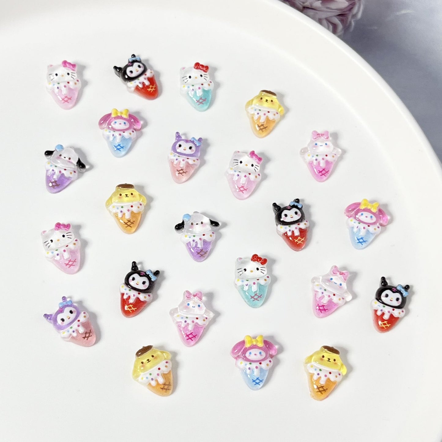 Ice Cream Cartoon Ornament Cute Cat Nail Care Nail Art