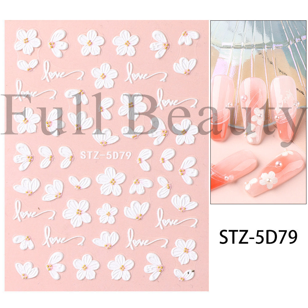 Spring Relief Small Daisy Flower Adhesive Nail Stickers