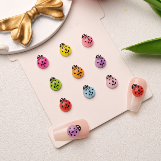 Luminous Ladybird Ornament Mini Insect Beetle Resin Nail Care Nail Art