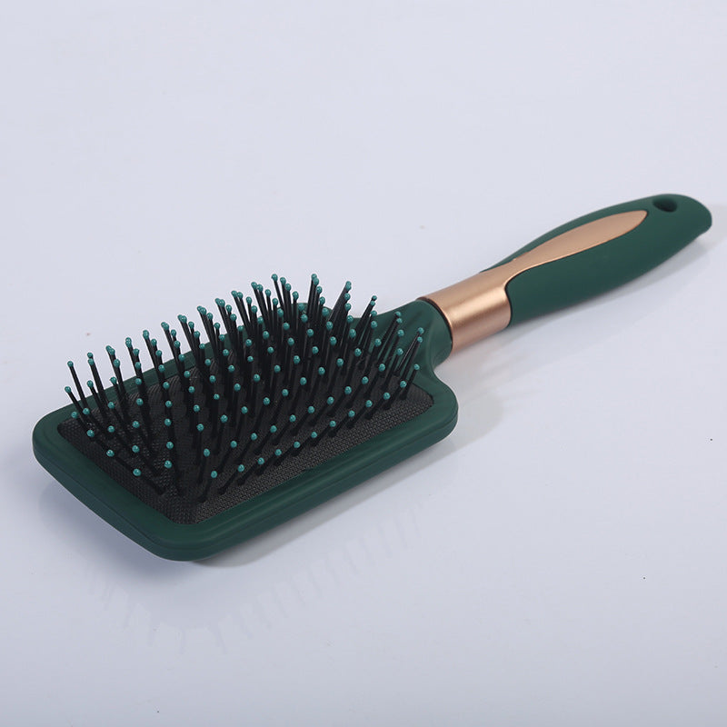 Brosses et peignes à cheveux blancs bouclés à ions négatifs pour femme avec coussin de massage vert foncé