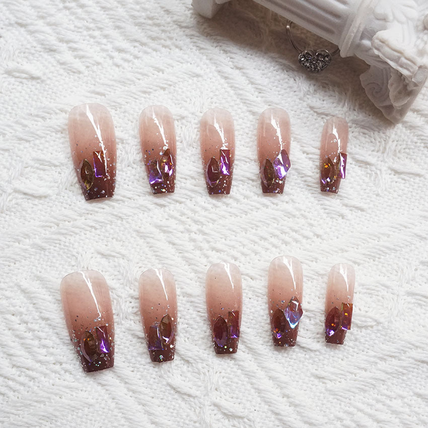 Genie Dream Gradient Aurora Diamond Wear Armor Nail Art