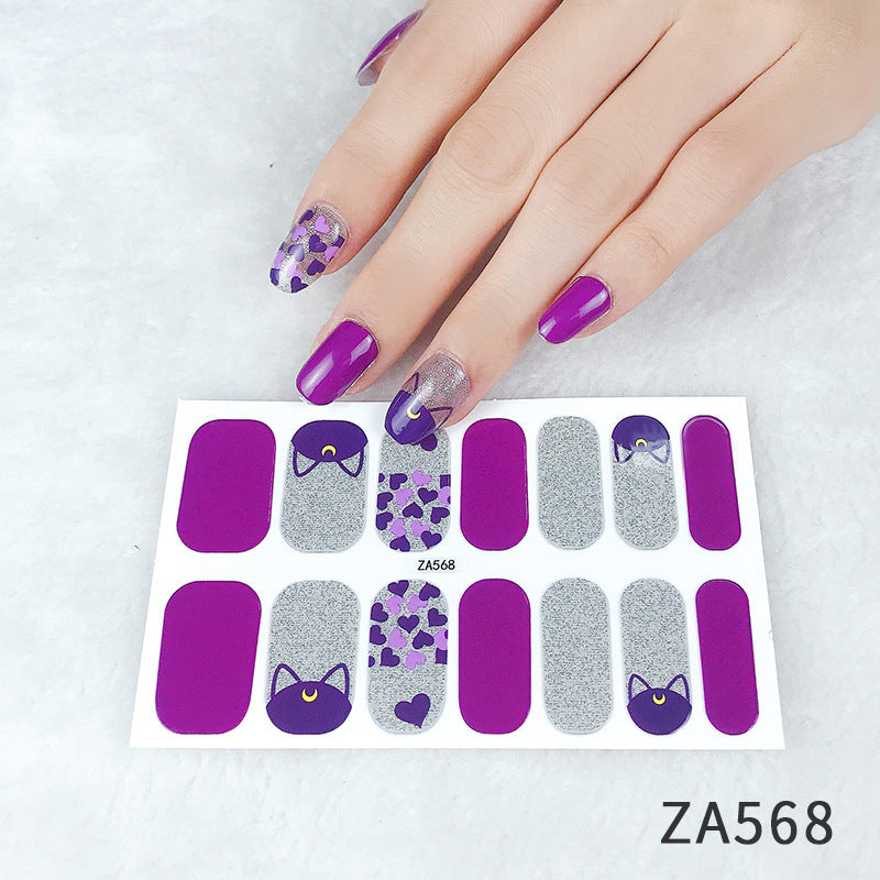 Flower Imitation Diamond Waterproof Love Paper Nail Stickers