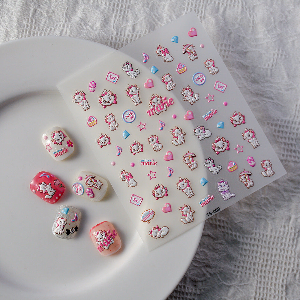 September Cute Cartoon Animal Sweet Relief Nail Stickers