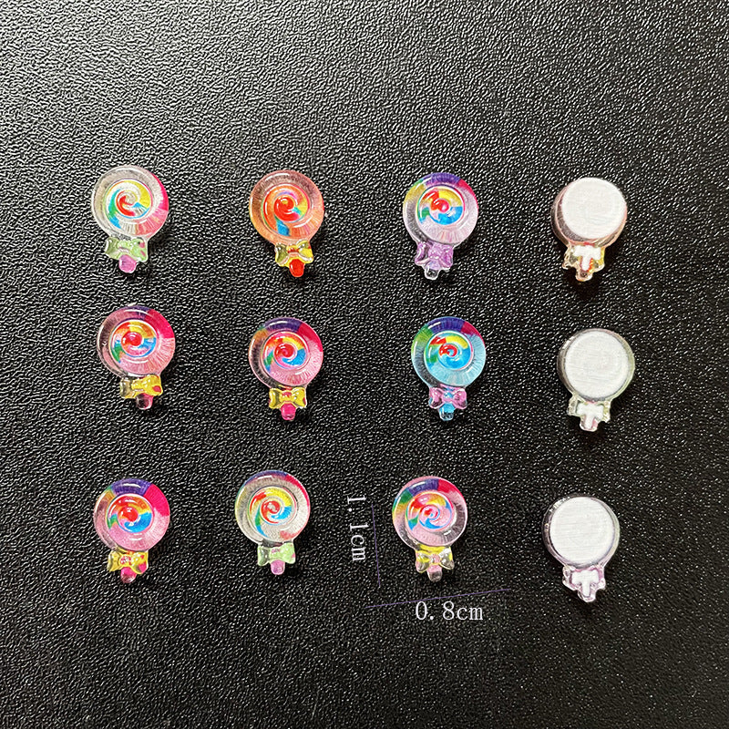 Ice Transparent Colorful Lollipop Rainbow Color Gradient Nail Care Nail Art