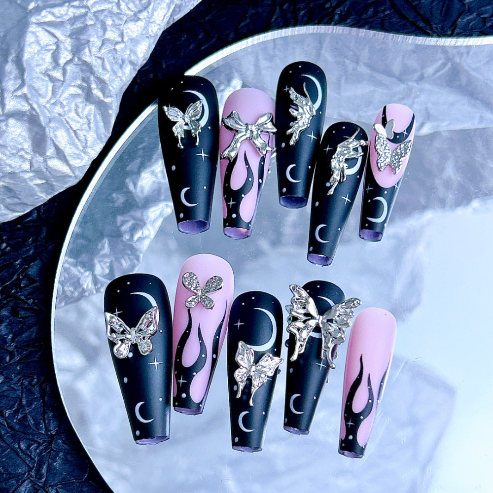 Bow Butterfly Sier Series Ornament Handmade Nail Care Nail Art