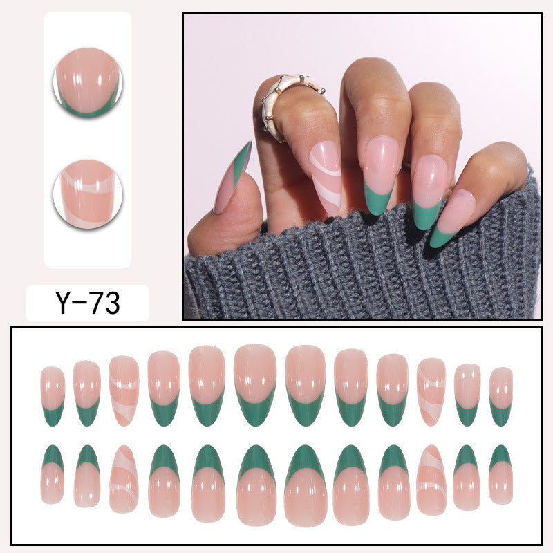 Manucure Patch Amovible Faux Ongle Court Finition Nail Art