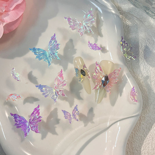 Glittering Half Wing Butterfly Ornament Phone Nail Care Nail Art