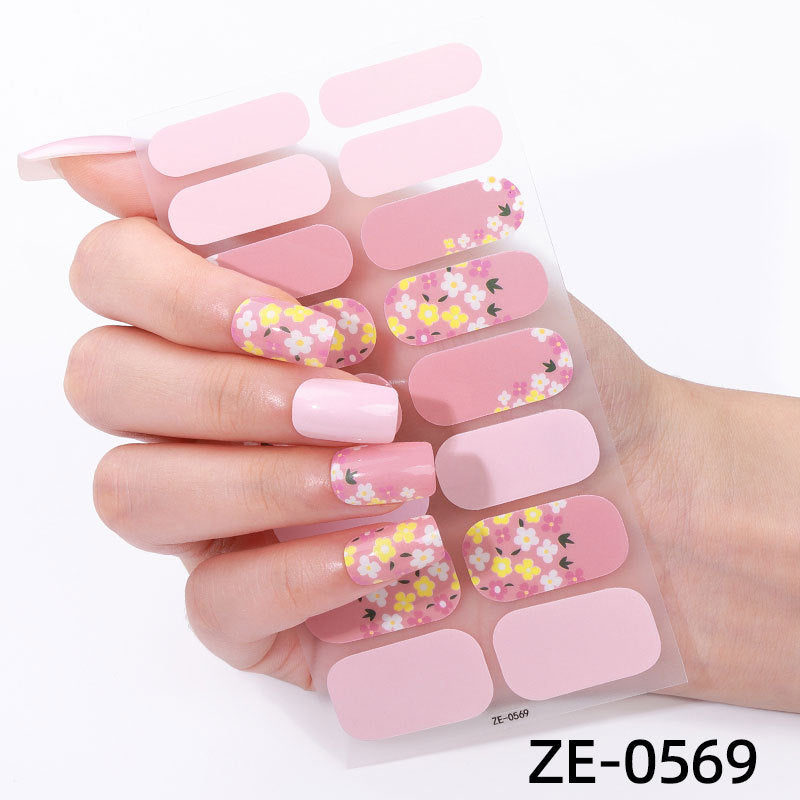 Powder Flashing French Butterfly Simple Flowers Nail Stickers