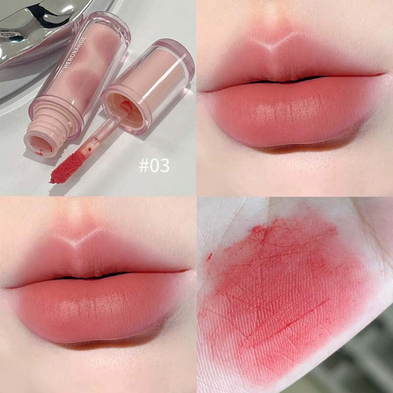 Peach Yarn Matte Glaze Korean Style Veet Plain White Lip Glosses