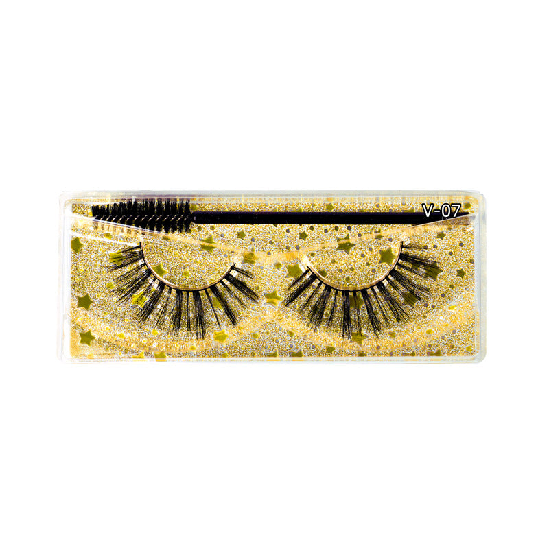 Thick Eyelashes Pair Cotton Stem Natural False Lashes