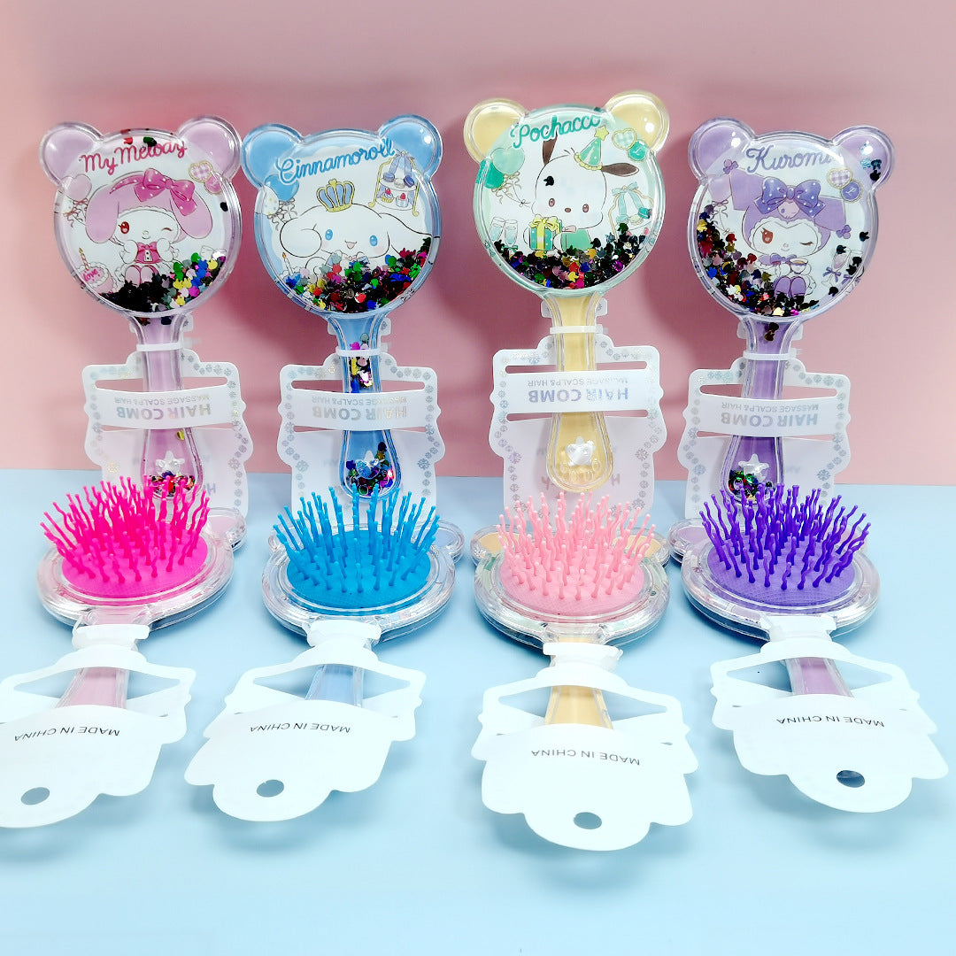 Brosses et peignes à cheveux pour enfants en forme de princesse des neiges et des glaces avec coussin d'air pour chat