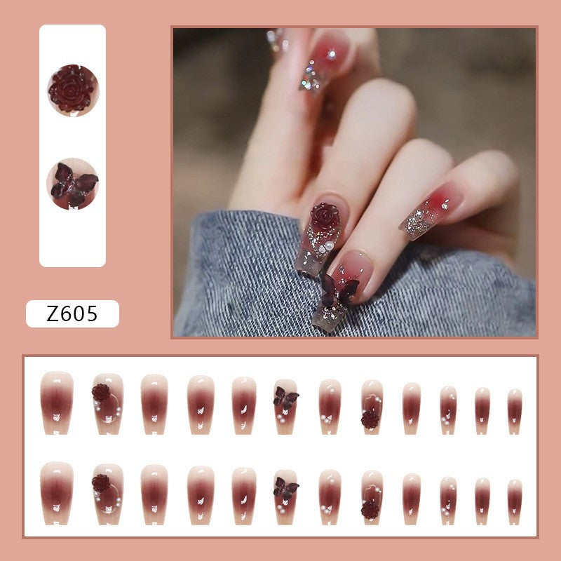 High-grade Short Fake Patch White French Nail Art