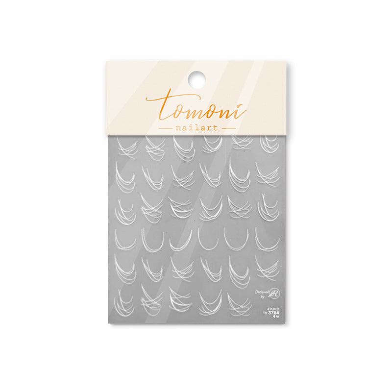 Thin Tough Retro Flower French Line Nail Stickers