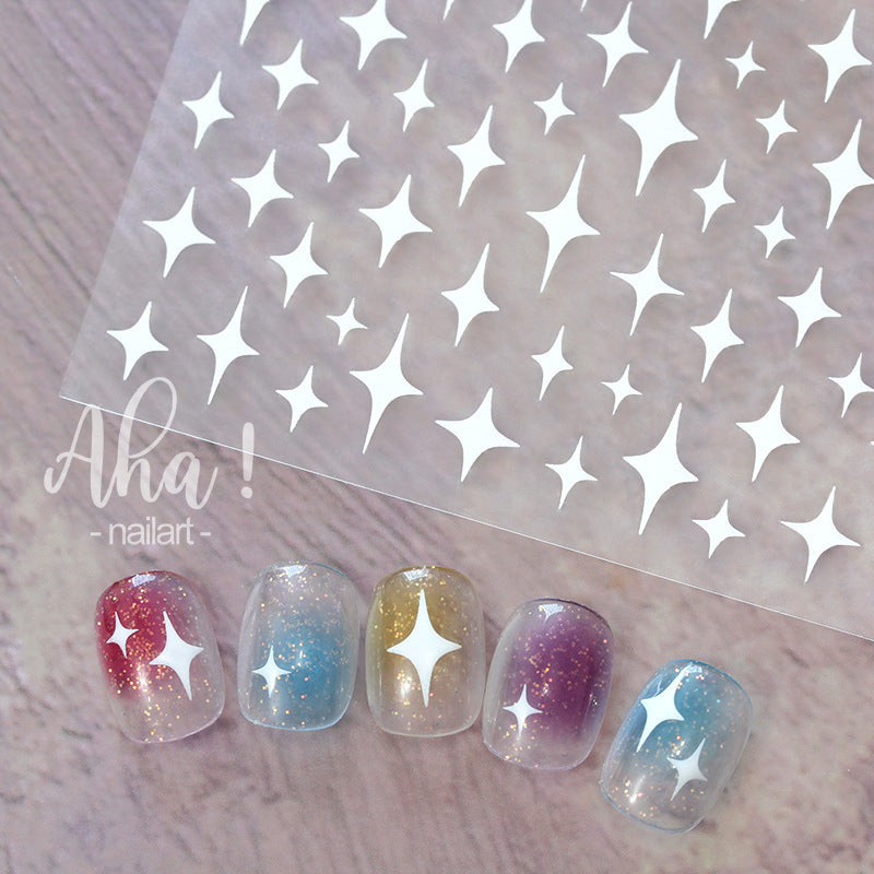 Gold Sier Butterfly Moon Bronzing Plating Adhesive Nail Art