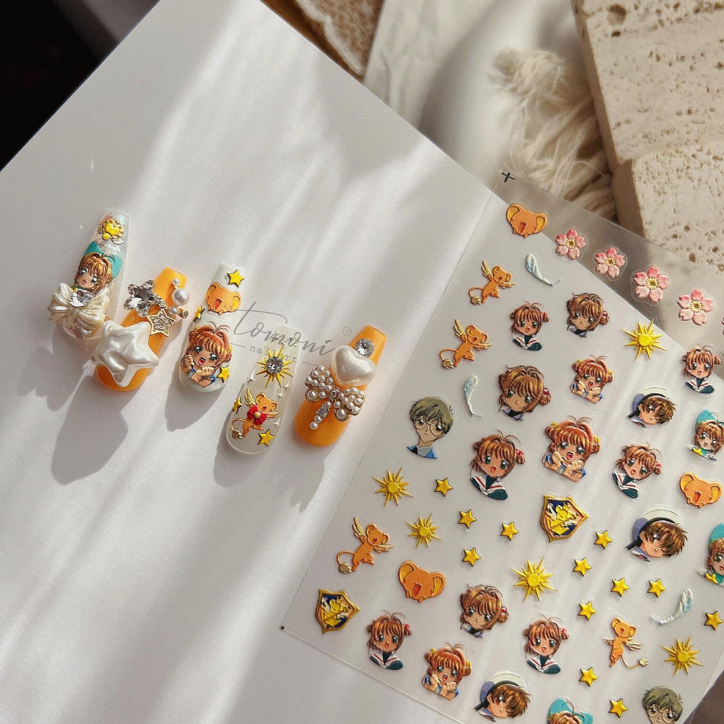 Embossed Hot Style Adhesive Cute Cartoon Nail Stickers