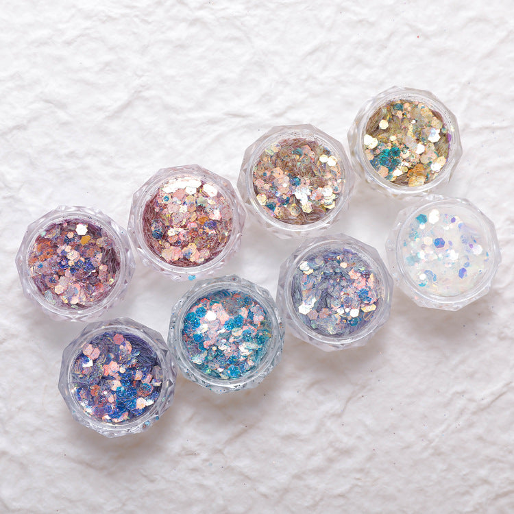 Sequins Flash Gradient Dream Color Mixed Chameleon Nail Care Nail Art