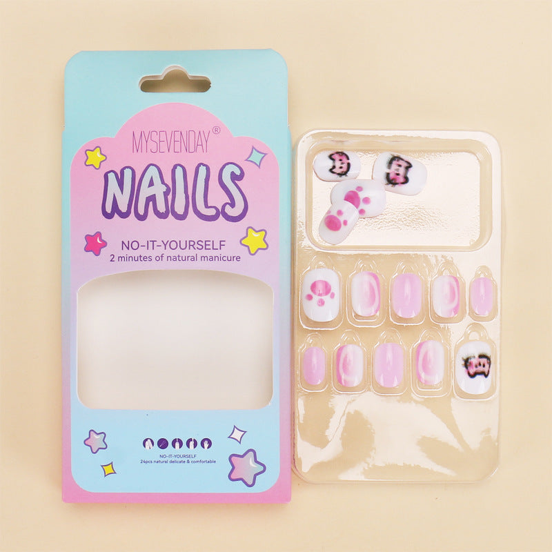 Autocollants pour ongles courts et mignons en forme de chaton de dessin animé Wear Armor