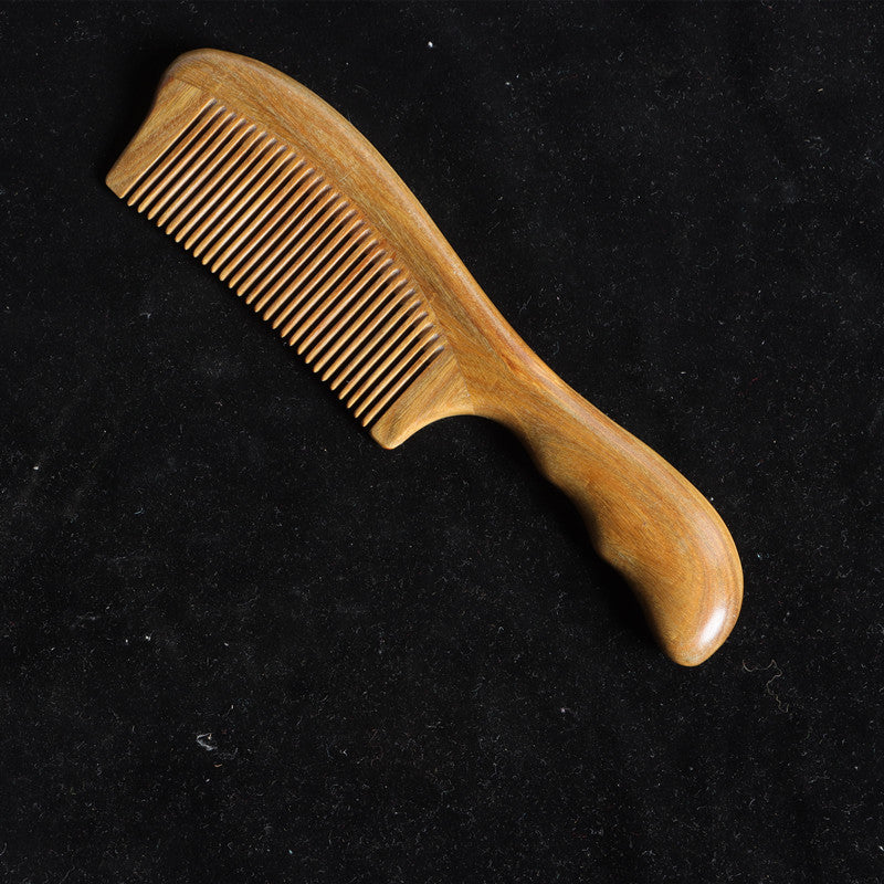 Brosses et peignes à cheveux ronds en bois de type grand naturel avec manche et dents fines