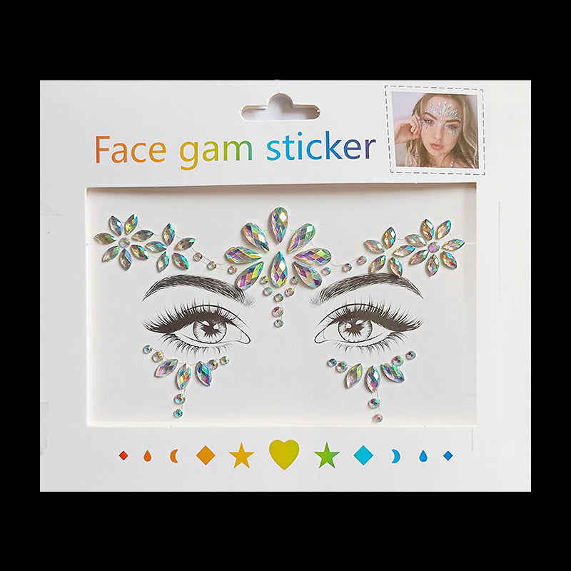 Festival Flash Gem Rhinestones Paster Colorful Nail Stickers