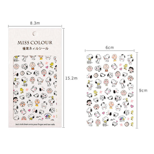 Snoopy Small Flower Cartoon Ornament Decals Nail Stickers