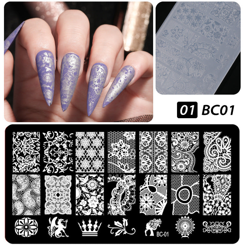 Plastic Seal Printing Board Transfer Manicure Nail Tool Set