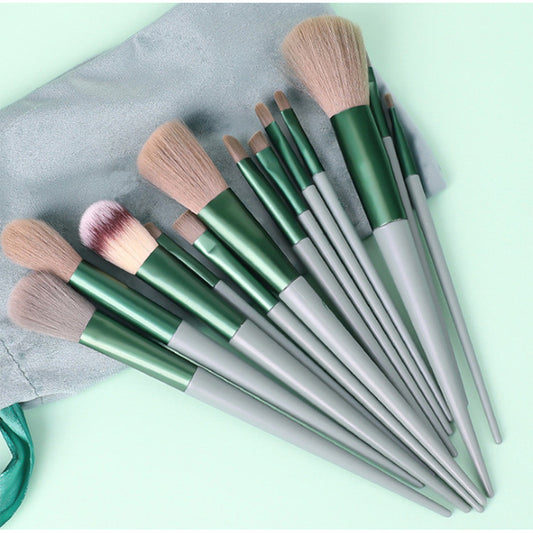 Four Green Brush Foundation Blush Loose Makeup Brushes Accessories