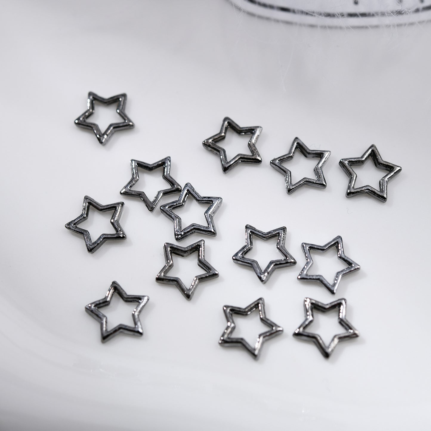 Mini Black Three-dimensional Alloy Five-pointed Star Nail Care Nail Art