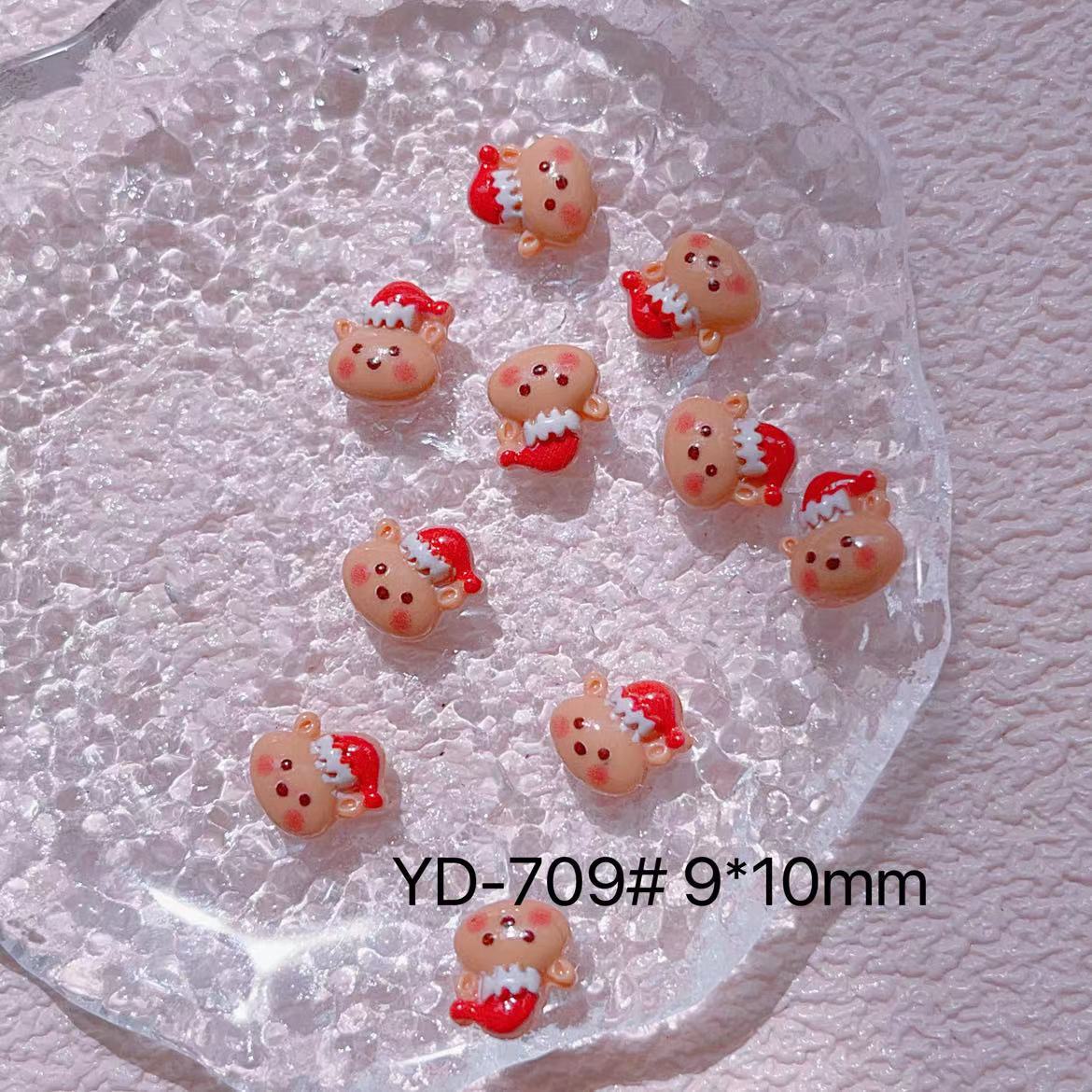 Resin Glossy Christmas Old Tree Elk Nail Care Nail Art