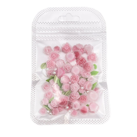 Feuilles de camélia roses sculptées en rose Ornement Matériel Soins des ongles Nail Art