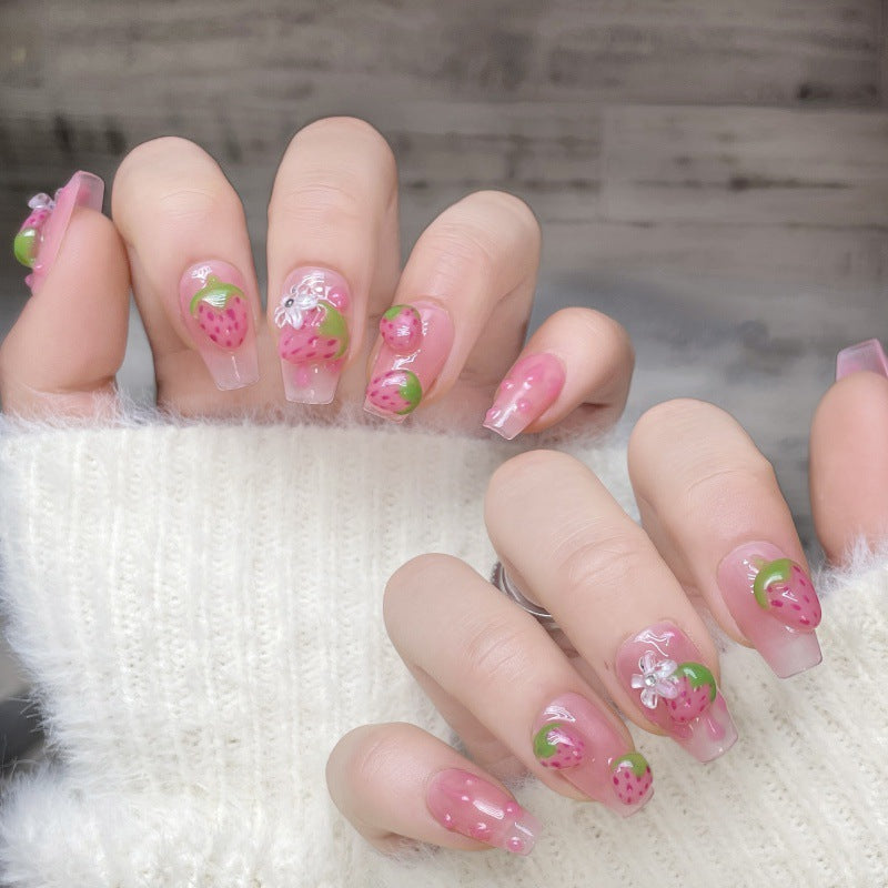 Strawberry Sweetheart Cute Style Wear Finished Beauty Nail Stickers