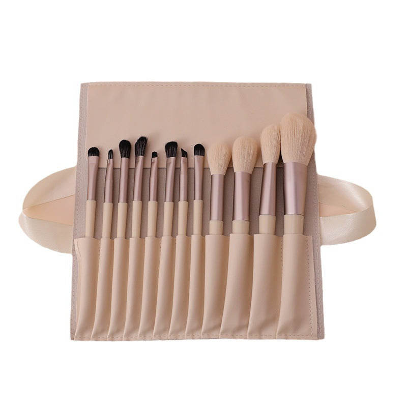 Cream Style Morandi Full Of Soft Fur Makeup Brushes Accessories