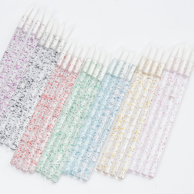 Disposable Crystal Transparent Rod Nylon Wool Makeup Brushes Accessories