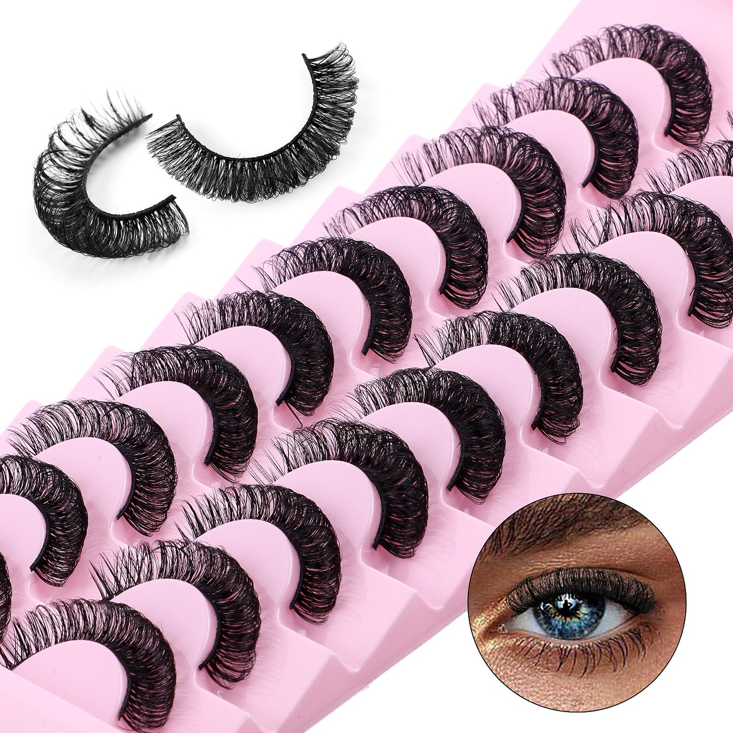 Russian Eyelashes Thick Curl Soft Curved False Lashes