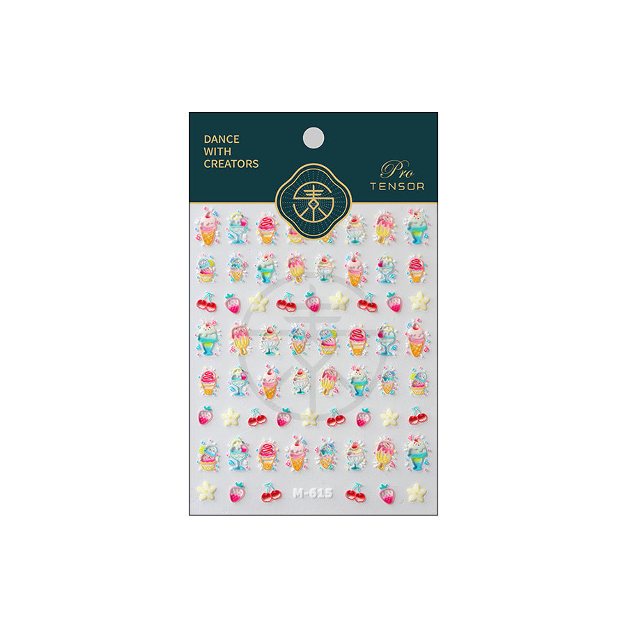 Craft Line Frosted Three-dimensional Paper Shell Nail Stickers