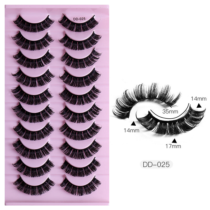 Large Volume Eyelashes Pair Three-dimensional Cross Artificial Mink False Lashes