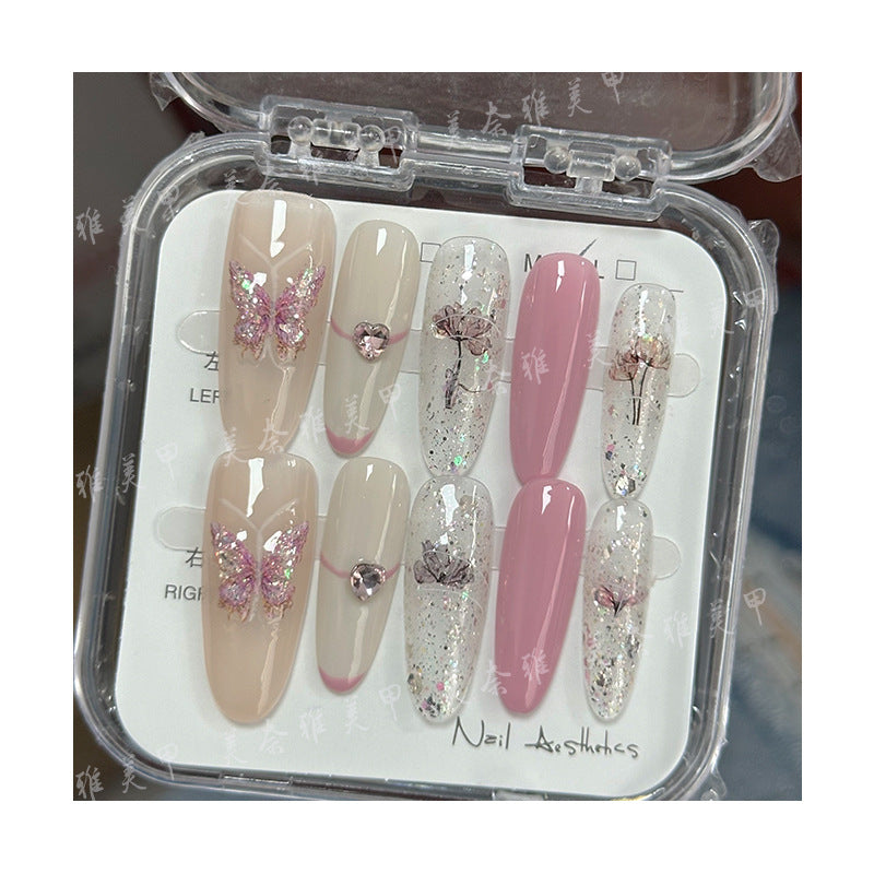 Handmade Wear Three-dimensional Butterfly Carved Tip Nail Stickers