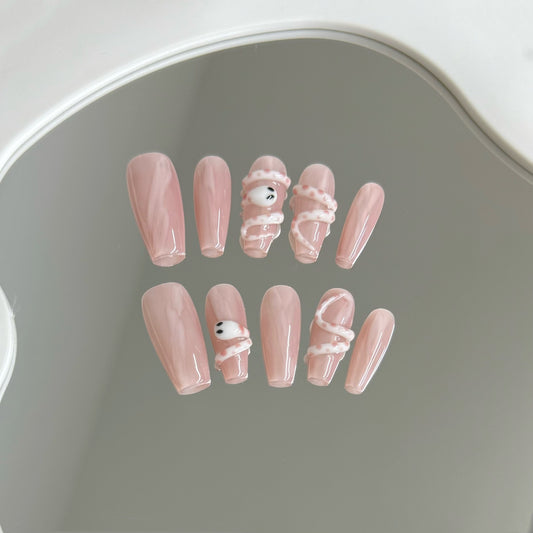 Pure Desire Peach Pink National Style Chinese Nail Stickers