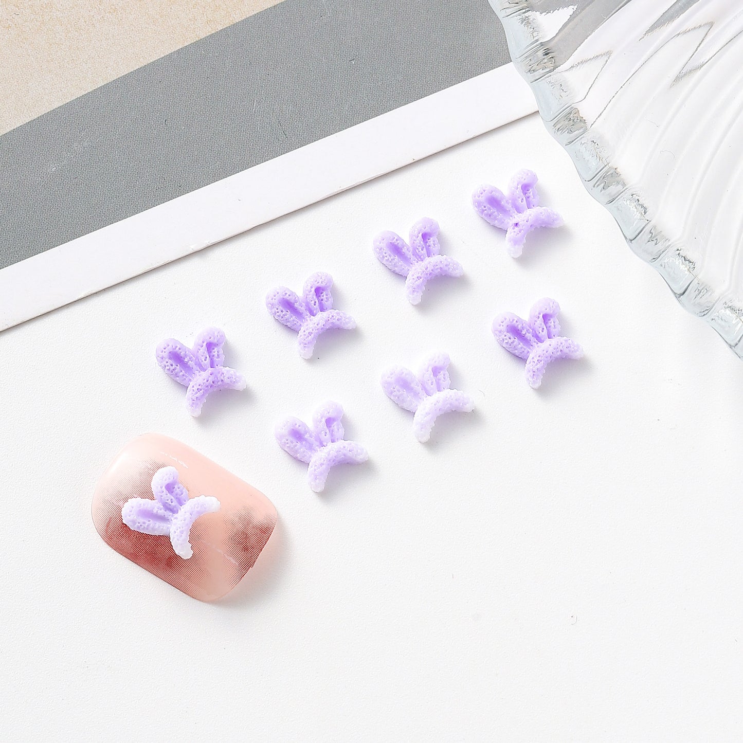 Ornement d'oreilles mignon givré Scottish Fold Nail Care Nail Art