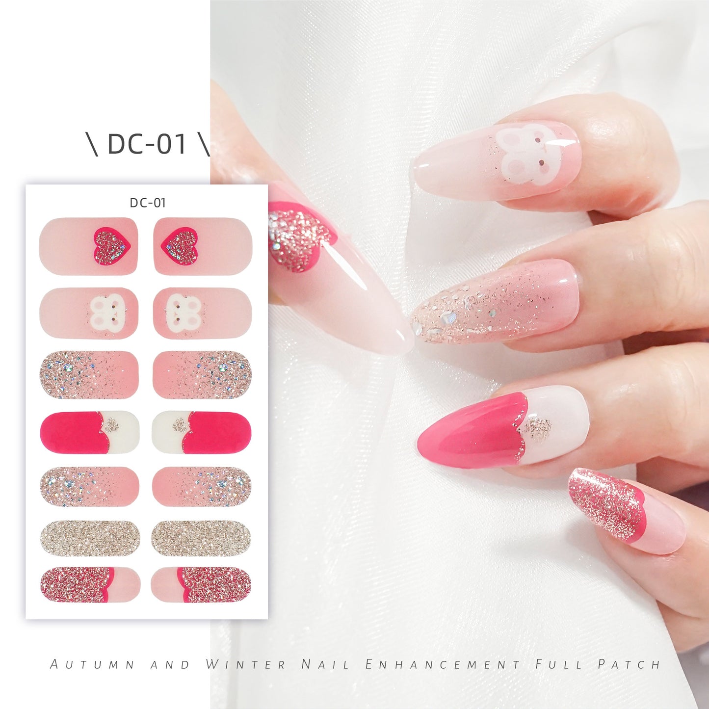 Cute Strawberry Rabbit Gel Waterproof Durable Nail Stickers