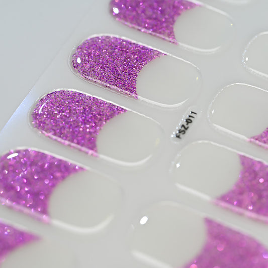 Glitter Gel Retro Sweet Cool Half Nail Stickers