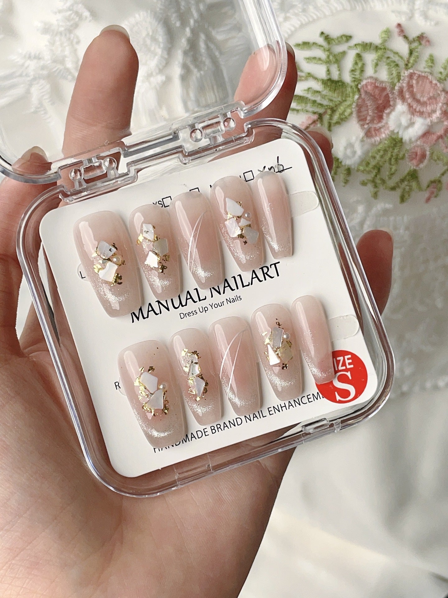 Handmade Wear Light Luxury Ice Transparent Nail Art