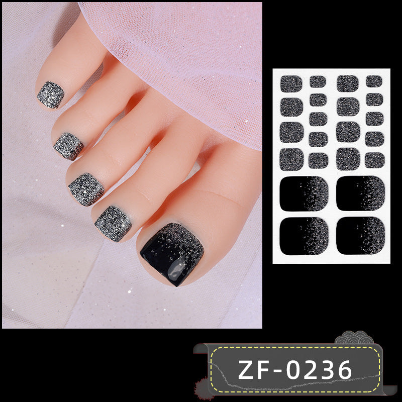 Applique Feet Solid Color Onion Powder Nail Stickers