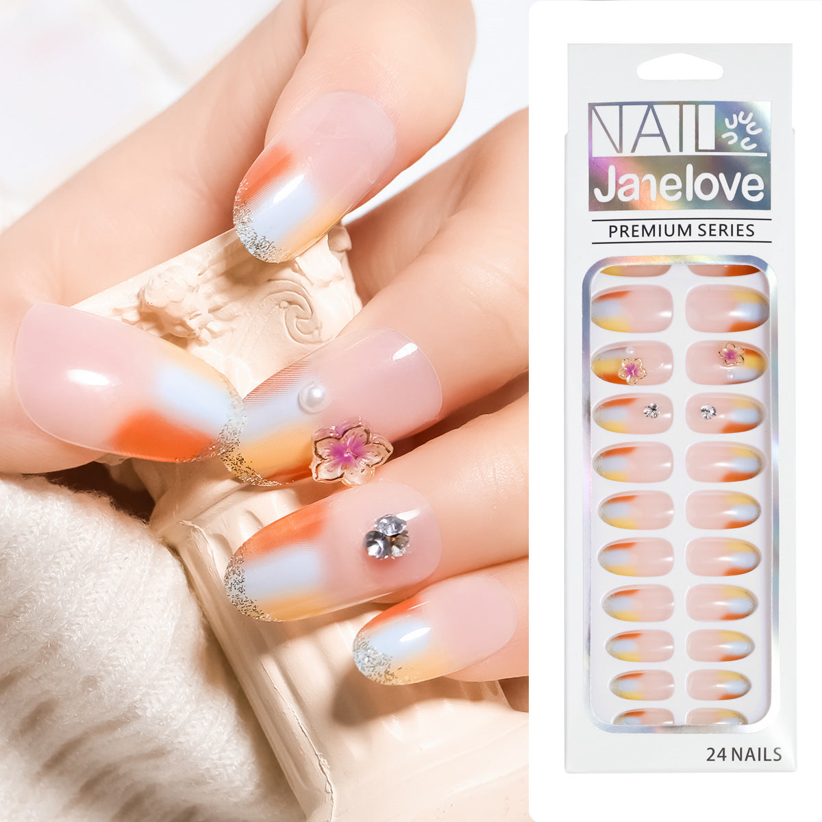 Faux ongles courts et doux, nail art portable