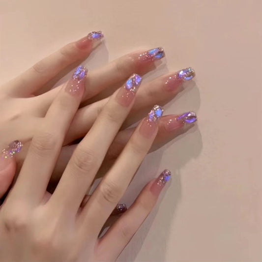 Genie Dream Gradient Aurora Diamond Wear Armor Nail Art